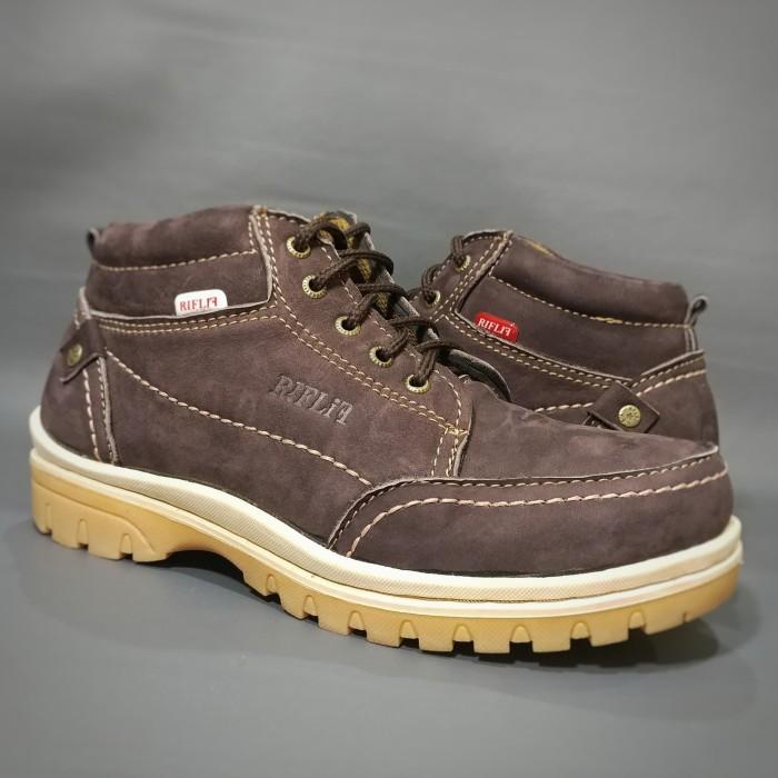 Sepatu Boots Pria Bahan Kulit Asli Murah Coklat