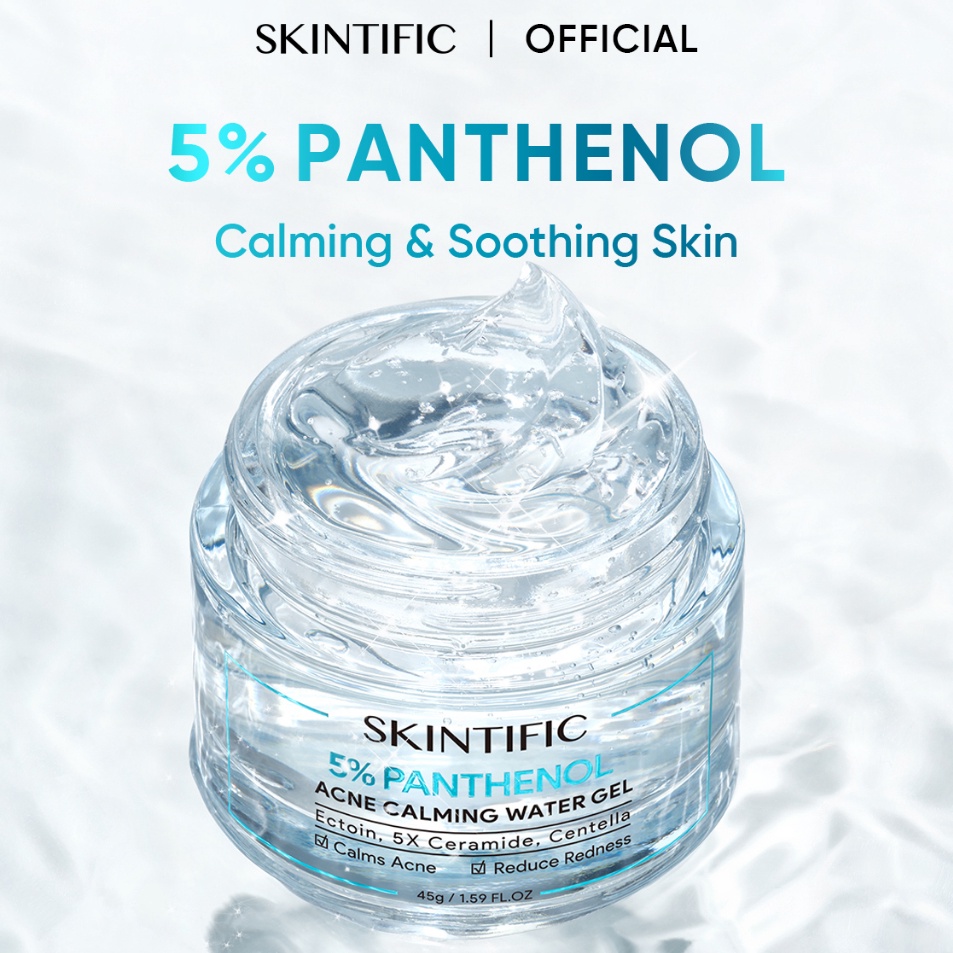 Kode1x1Wl [NEW LAUNCH] SKINTIFIC 5% Panthenol Acne Calming Water Gel 45g Pelembab Wajah Cream jerawa