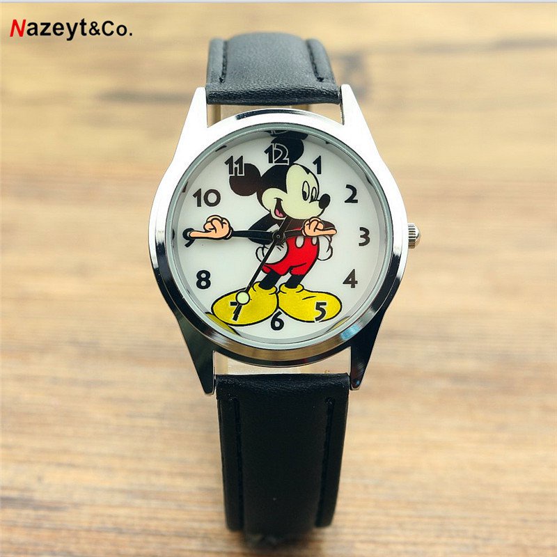 ❤Disney Mickey Mouse Teen Adult Watches Vintage Articulating Hands Analog Quartz Watch for Women Tee
