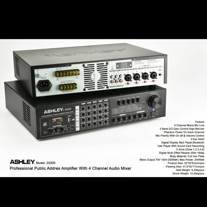 POWER AMPLIFIER ASHLEY Z5200 Z 5200 ORIGINAL GARANSI