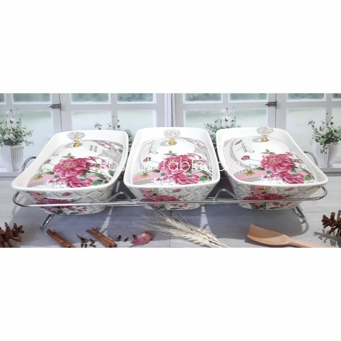 PENGHANGAT MAKANAN KERAMIK FIORENZA MOTIF SHABBY AK-988