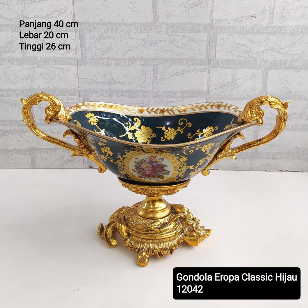 Gondola Keramik Eropa Klasik 12042 Panjang 40 cm  - GRATIS Packing Kayu - Pajangan Mewah Memperindah