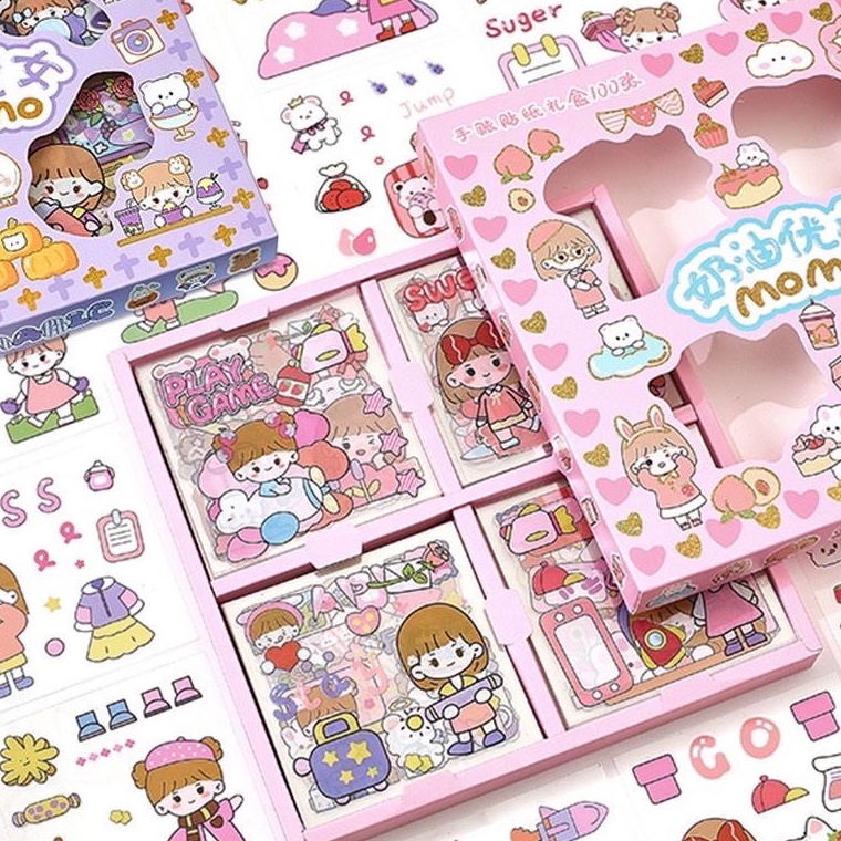 

➶Ready Stock✵ MM0Z0 STIKER MOMO ISI 100pc KEMASAN BOX REAdY STCOK M95 Harga Promo