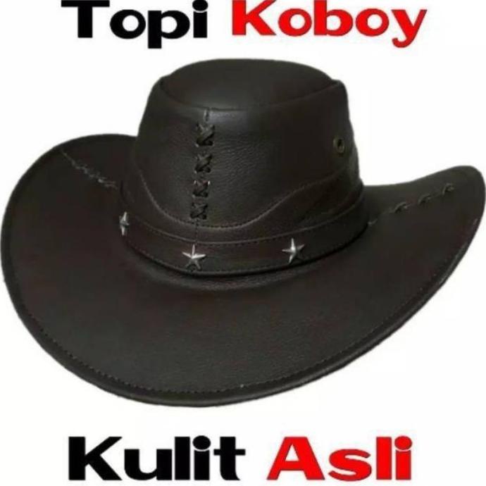 TOPI KOBOY LAKEN TOPI BERTANI KULIT SAPI ORIGINAL TERBAIK