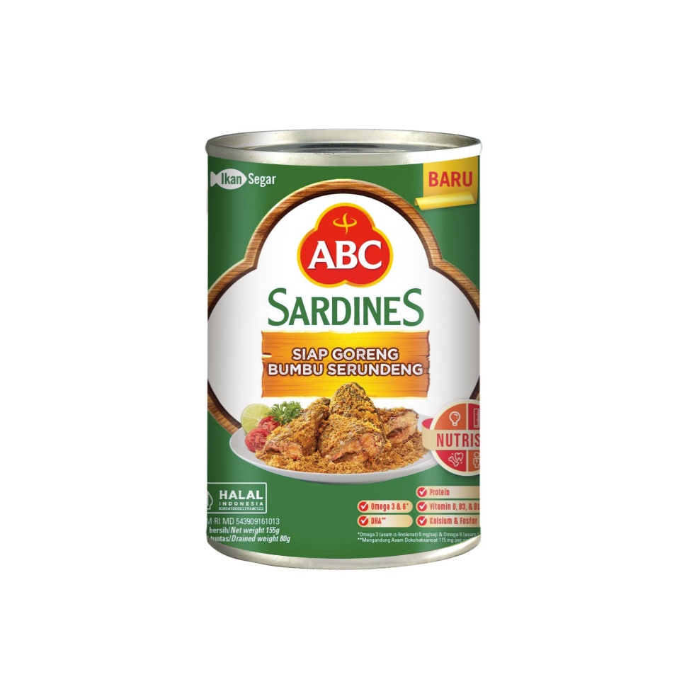 

Ready✿→ TVVGS ABC Sarden Siap Goreng Bumbu Serundeng 155 g N92 ✺Kirim Sekarang