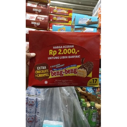 

Big sale Beng-Beng Wafer Caramel Crispy Chocolate 1 Box Isi 17 pcs @25gr M0Q
