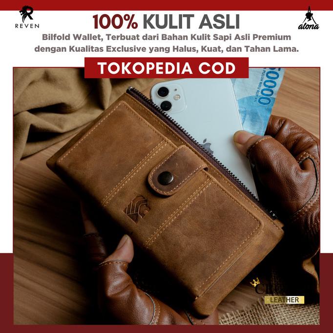Dompet Panjang Kulit Sapi Asli Fashion Cowok Pria Kekinian Bilfold Ori