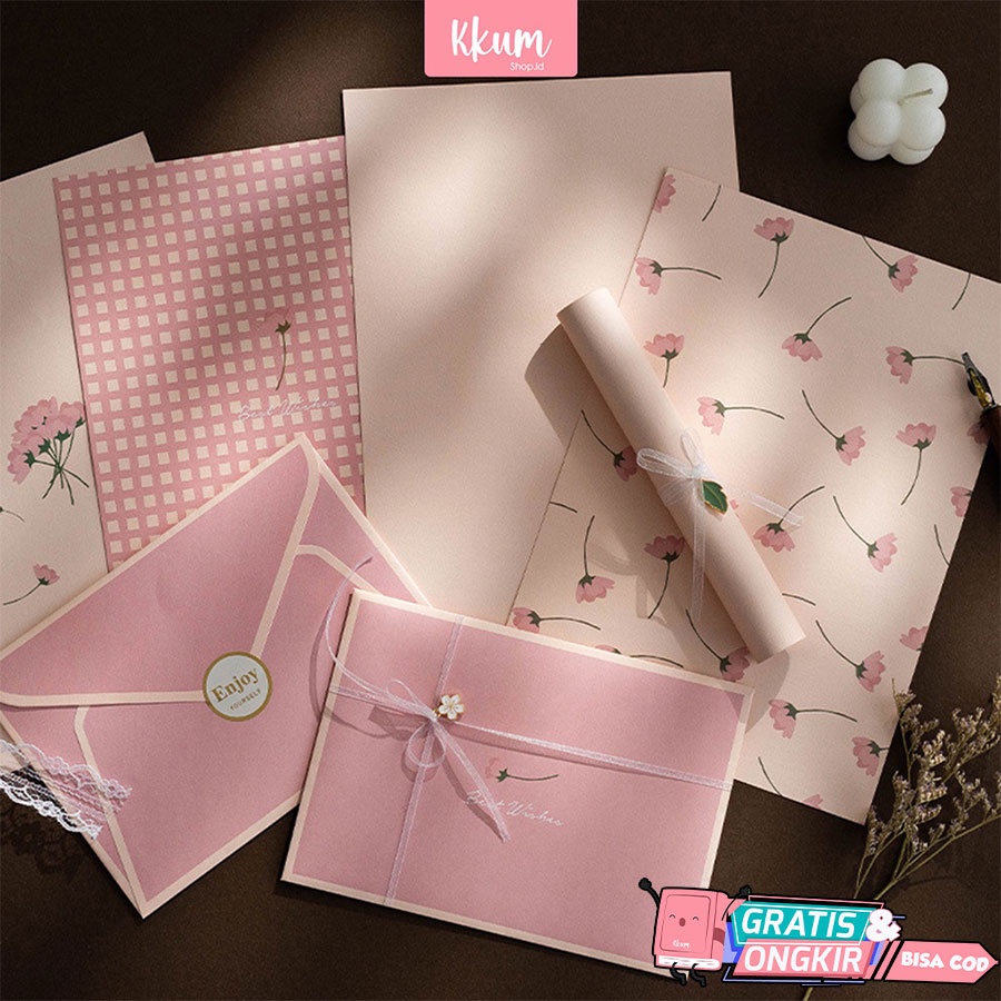 

Q7Q 12 PCS SURAT UCAPAN/ LETTER SET AESTHETIC/ KARTU UCAPAN ULANG TAHUN BIRTHDAY KOREAN N3R