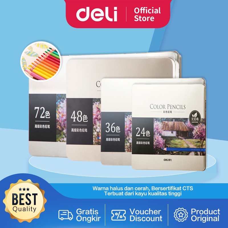 

X9T DELI HIGH-GRADE OIL PENCIL COLOR PENSIL WARNA MINYAK 48/72 WARNA 6567 6568 N5V