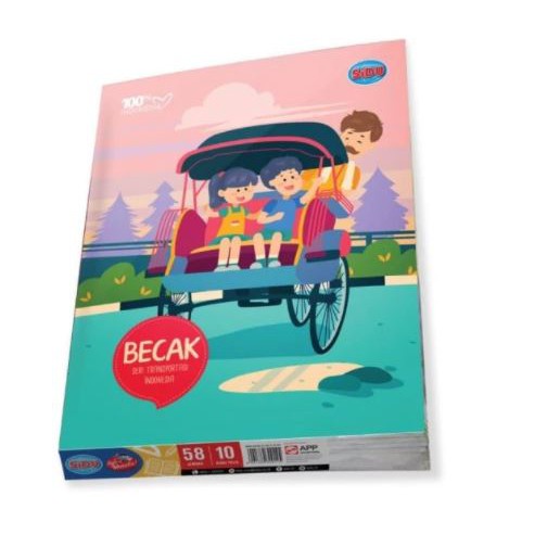 

GAX BUKU TULIS SIDU 58 LEMBAR / BUKU TULIS BERGARIS [PACK-10 PCS] IS3