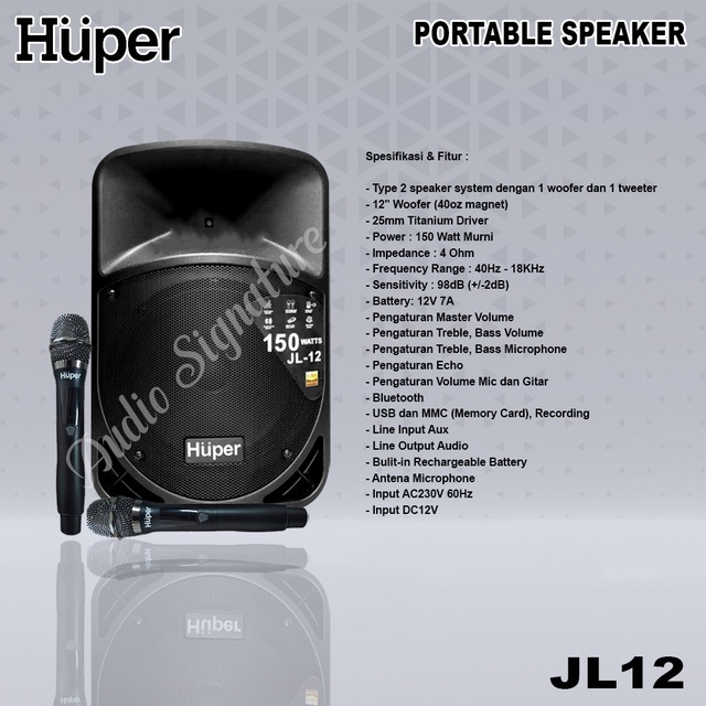 Speaker Aktif Portable Meeting 12 Inch HUPER JL 12 / JL12 Original