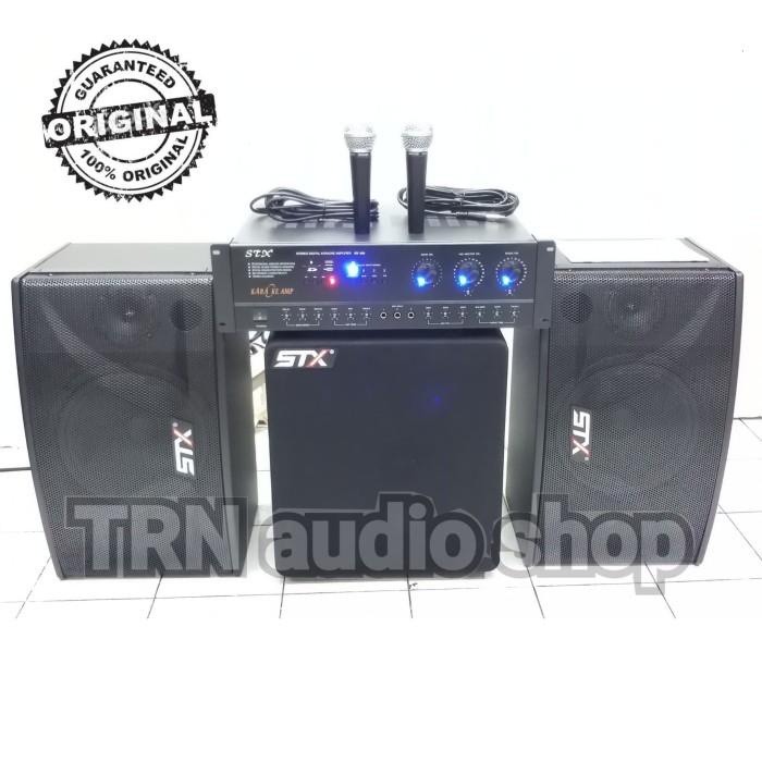 PAKET SOUND KARAOKE STX ORIGINAL AMPLI SUBWOOFER 12IN SPEAKER 10IN