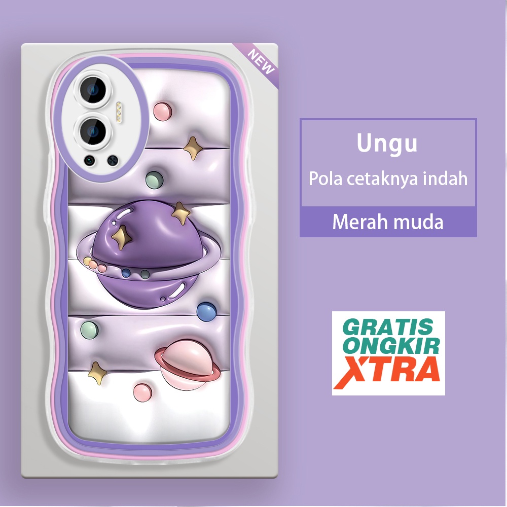 jinsouwe Infinix Hot 8 Pro 9 10 11 12 Play 10 lite 11s NFC 12i Casing Ponsel  Planet Ungu 3D  warna-