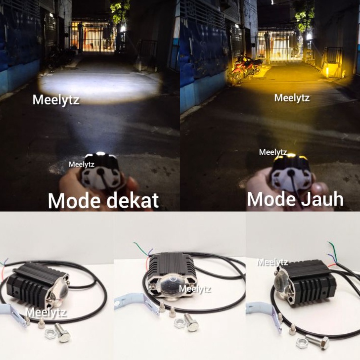 ➻➶✱✼ Original IBRIGHT Lampu tembak Laser LED D2 mini kotak 2 warna High Low putih kuning waterpoof B