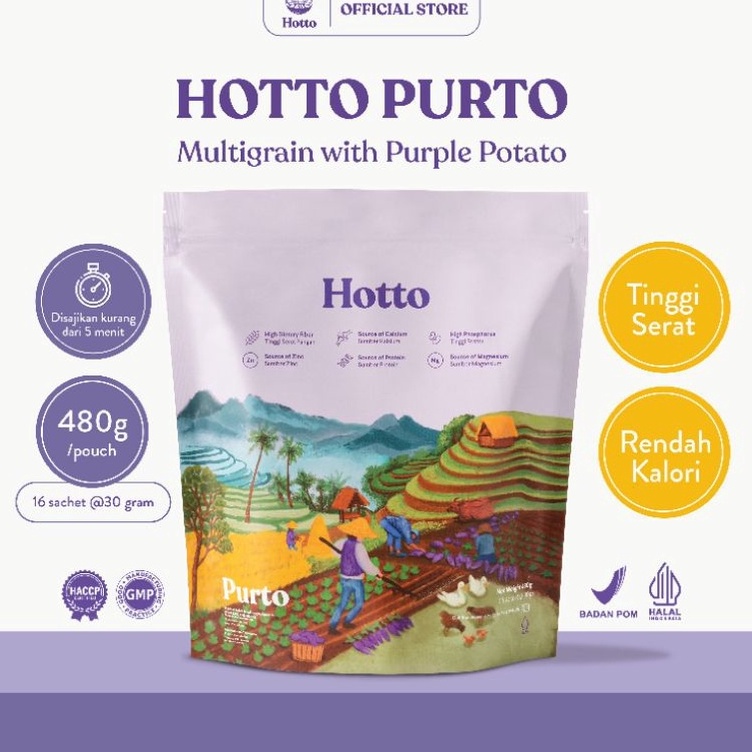 

LSQS1805 ORIGINAL% 1 POUCH Hotto Purto Multigrain with Purple Potato (16 Sachet)