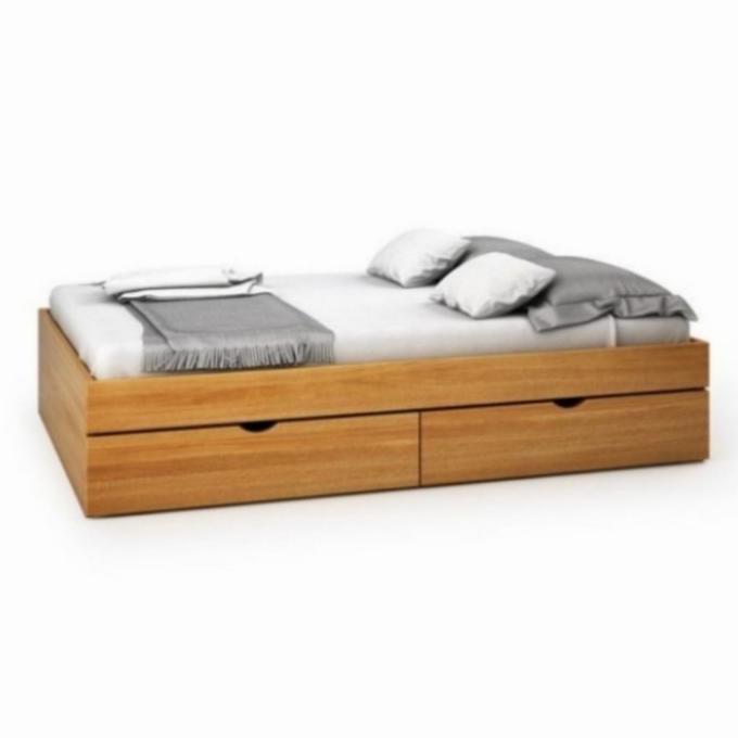 Promo Dipan Kayu Solid Ukuran 140X200 Laci 2 Bestq