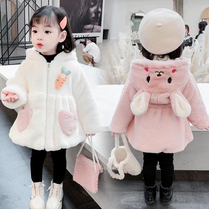 Jaket Bulu Anak Bayi Perempuan Fox 1 Tahun 2 Tahun 3 4 Tahun Lucu