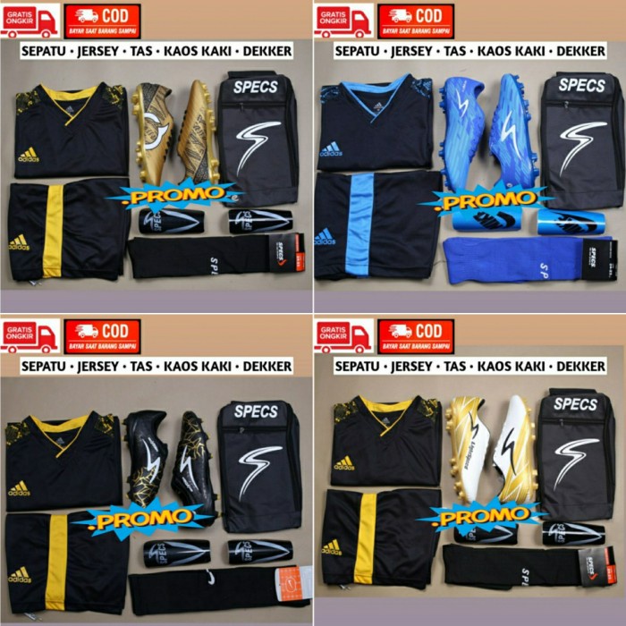 SATU SET PERALATAN FUTSAL BAJU SEPATU SEPAK BOLA