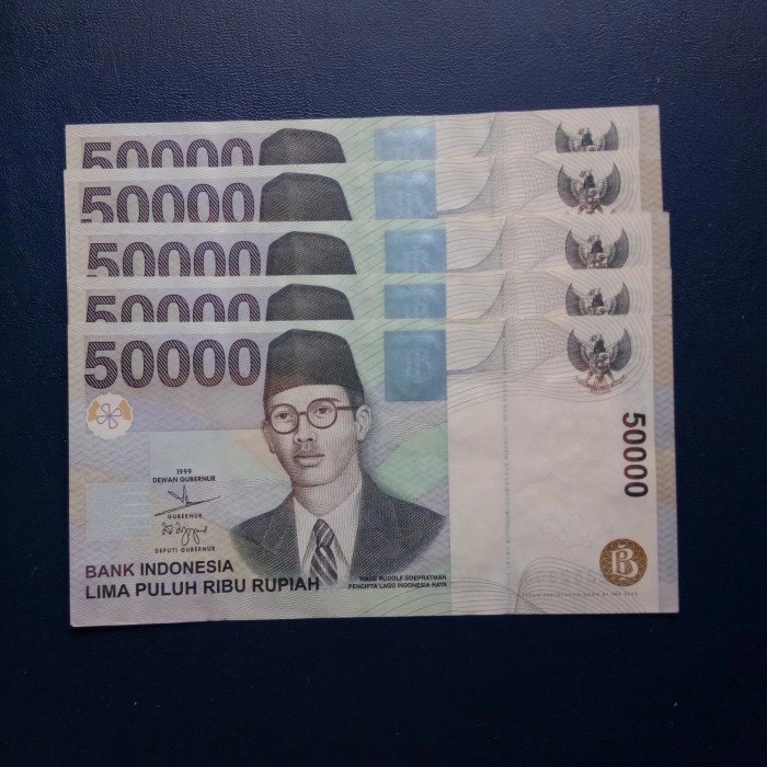 Uang Lama Wr Supratman 50000 Rupiah 1999 Unc Murah