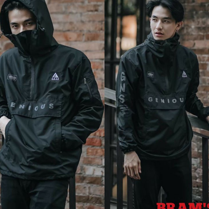 Ready Jaket pria IKC 002 distro cbr Bandung hoodie dua sisi bolak balik keren grosir jaket cagoule e