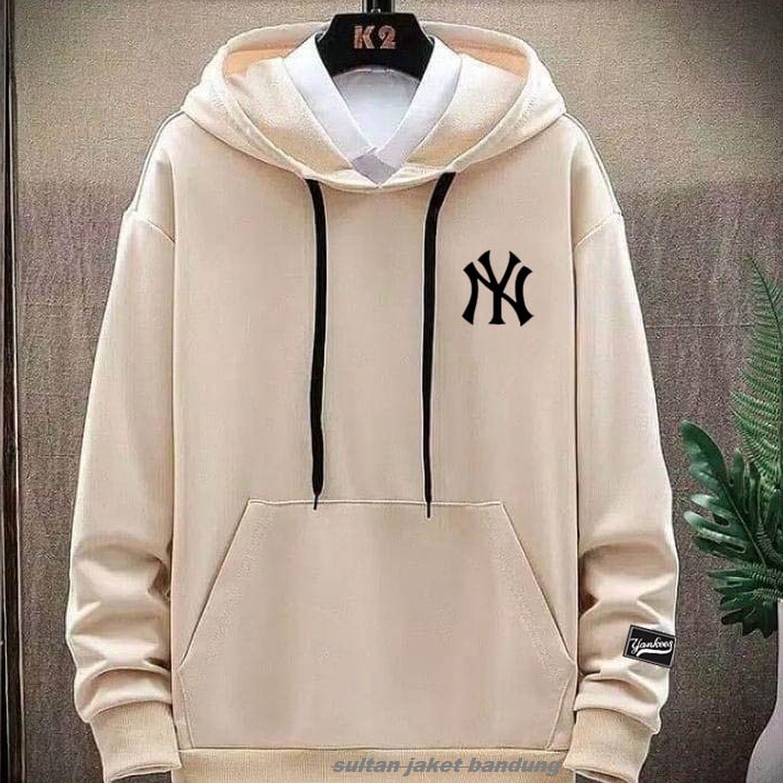 SWEATER HOODIE MLB YANKEES NY YN - JAKET HOODIE NY CREAM FULLTAG MIRROR  LIKE JAKET PREMIUM