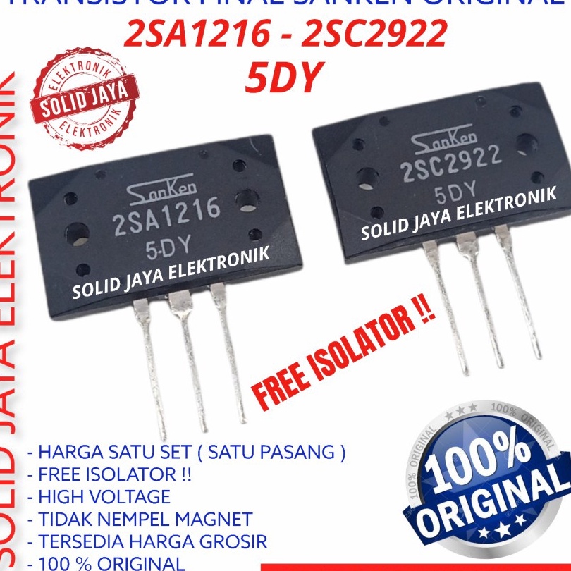 Diskon TR FINAL SANKEN 5DY 2SA1216 2SC2922 ASLI ORI TRANSISTOR 2SA 1216 2SC 2922 A1216 C2922 5 DY OR