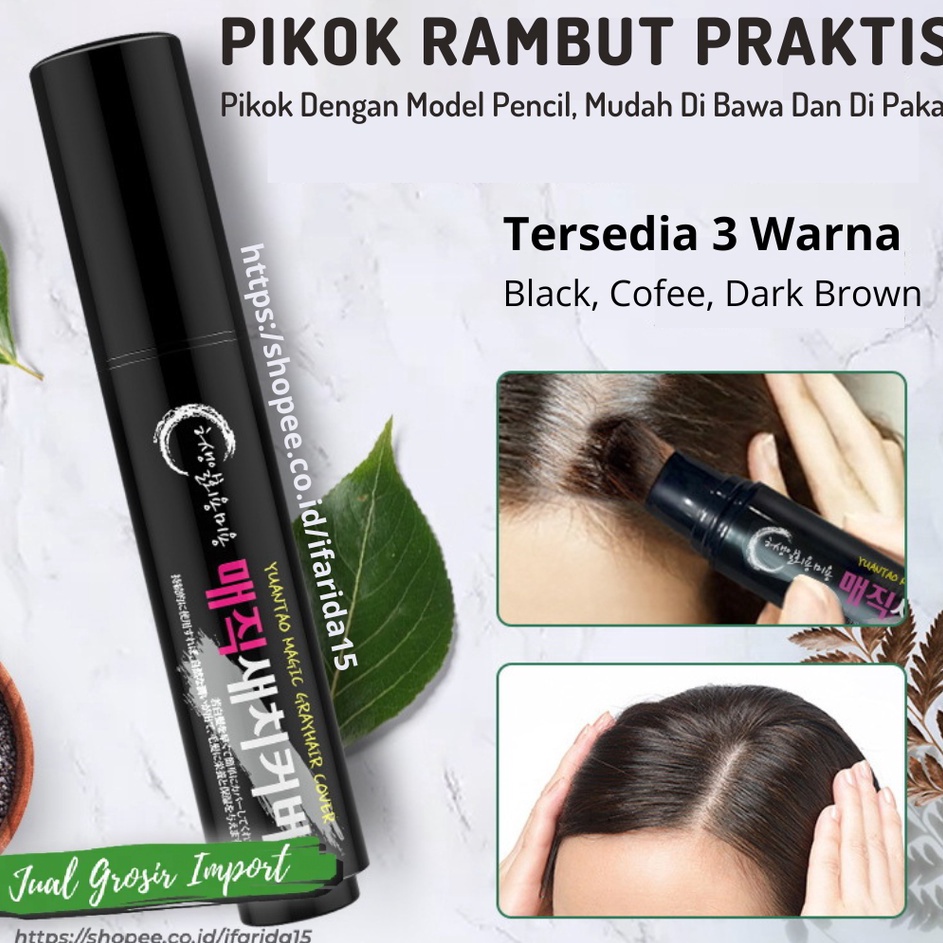 ➯✽✷ Cat Rambut Penutup Uban Natural Pen Pikok Cat Rambut Warna Stok Banyak