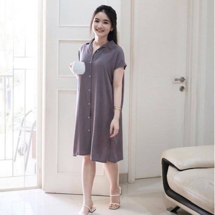 NSPY6755 『MPD』  ( 100.000 DAPAT 3PC ) LULA HOME DRESS TUNIK TIDUR WANITA BUSUI FULL KANCING DEPAN HIDUP BUMIL MODEL KEMEJA KERAH KOREA REMAJA MIDI PIYAMA BALI POLOS BAHAN KATUN PREMIUM LENGAN PENDEK CASUAL DEWASA PANJANG SELUTUT VIRAL KEKINIAN 2022 LD