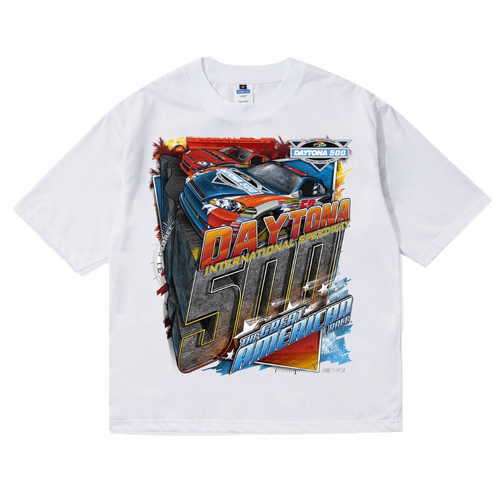 Kaos Nascar Vintage Daytona 500 | Tshirt Kaos Streetwear Unisex Tee | Kaos Oversize Distro | Kaos Ov