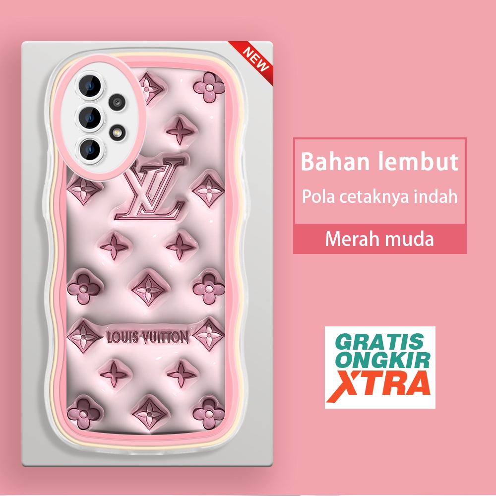 jinsouwe Samsung A33 A50 A51 A52 A54 5G A50S A52S A53 A58 A72 A73 A78 5G Casing Ponsel  Pola LV Mera