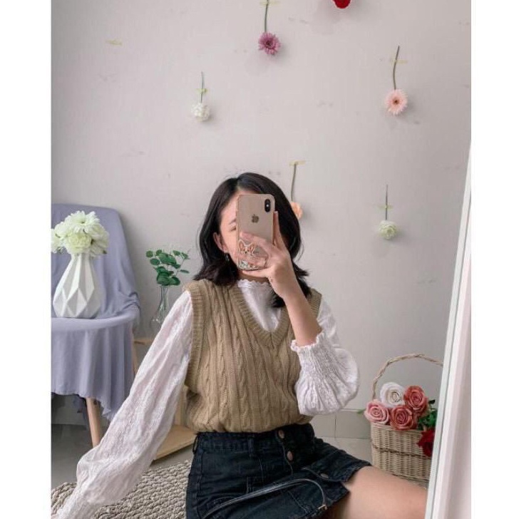 codeKk9K4 VEST ROMPI CABLE TEBAL KNIT PREMIUM | ROMPI RAJUT WANITA