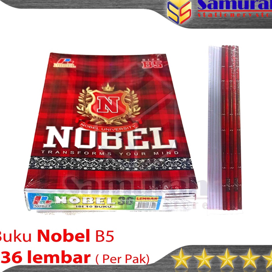 

QNTP0009 (C6369] Buku Tulis Nobel Isi 36 Lembar / Buku Ukuran Boxy Campuss / B5 36 Lbr - Per Pak isi 10 Buku