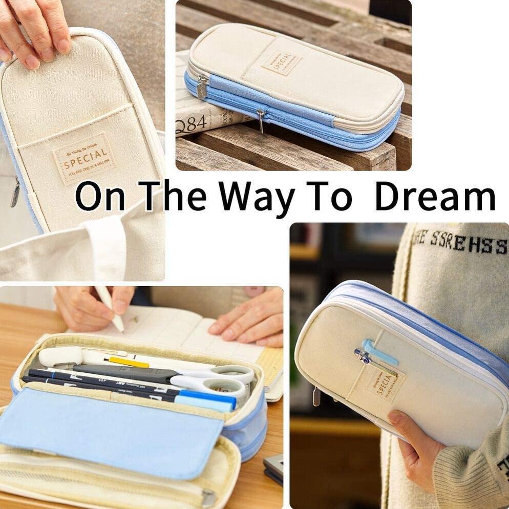 

8.8 Angoo Kawaii Pencil Cases Large Capacity Pencil Bag Pouch Holder Box For Girls Office Student Stationery Organizer School Supplies Grosir !!