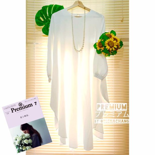 Premium Tunik Fashion Muslim Wanita Putih Simple A-Line Dress Payung"