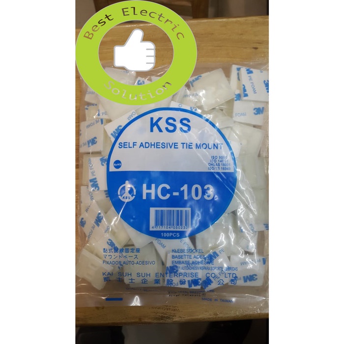 

Terlaris Kss Hc-103 / Kss Self Adhesive Tie Mount / Tie Mount / Hc103