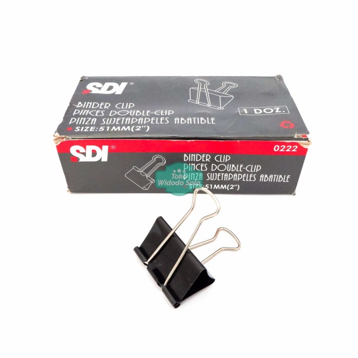 

PROMO Binder Clip SDI No 0222 2inch 51mm Metal Klip Penjepit Hitam - 1 Pack