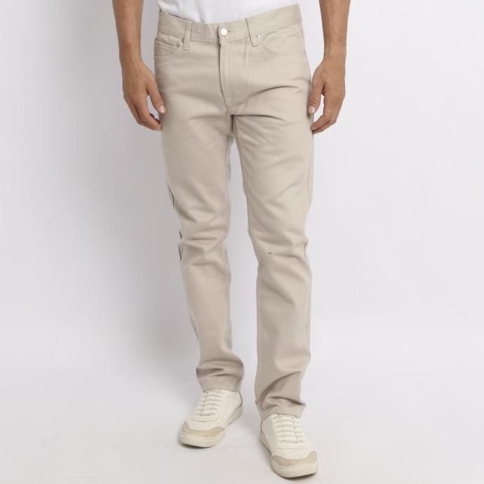 Ready Edwin Celana Jeans Chinos Milan Regular Fit Pria Panjang Light Grey Original