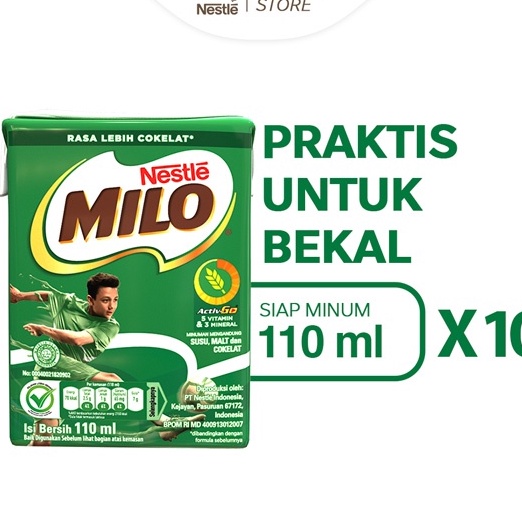 

❁ XV 48104 Milo Activ-Go Minuman Mengandung Susu dan Cokelat UHT 115 ml - 10 Pcs >XC26619< ﾐ