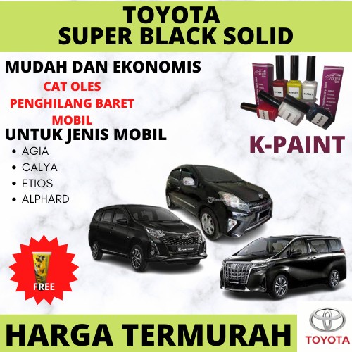 Cat Oles Mobil Toyota Super Black Solid,Agya,Calya,Etios,Alphard Kode Br05