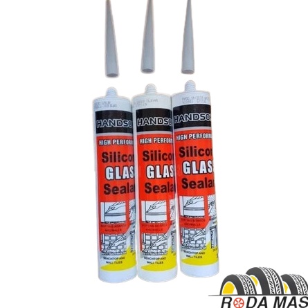 

〆 DCLXVI 10764 HANDSOM LEM Silicone Sealent Kaca Acetic Silen White, Black, Clear - White RMP ⚡GROSIR⚡ 丶