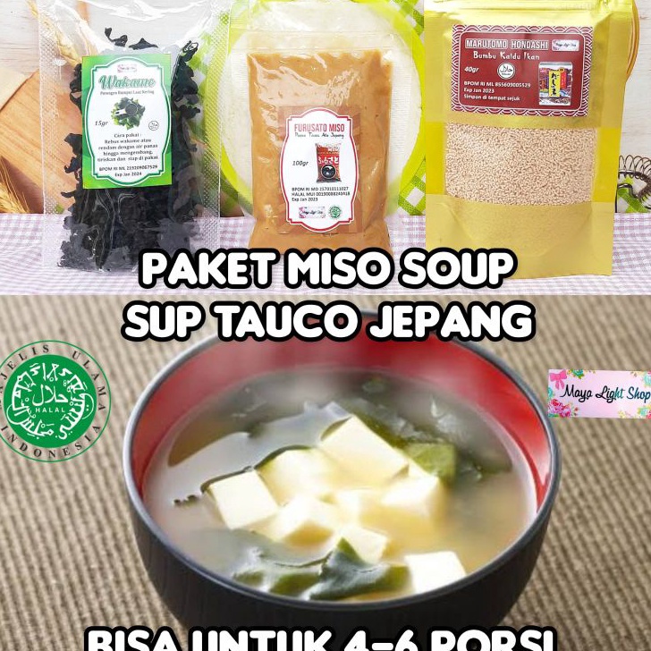 

Stock Banyak Paket Hemat Miso Soup (Miso, Dashi, Wakame) sup rumput laut kaldu ikan tauco jepang wakame seaweed soup meyouk Big Sale