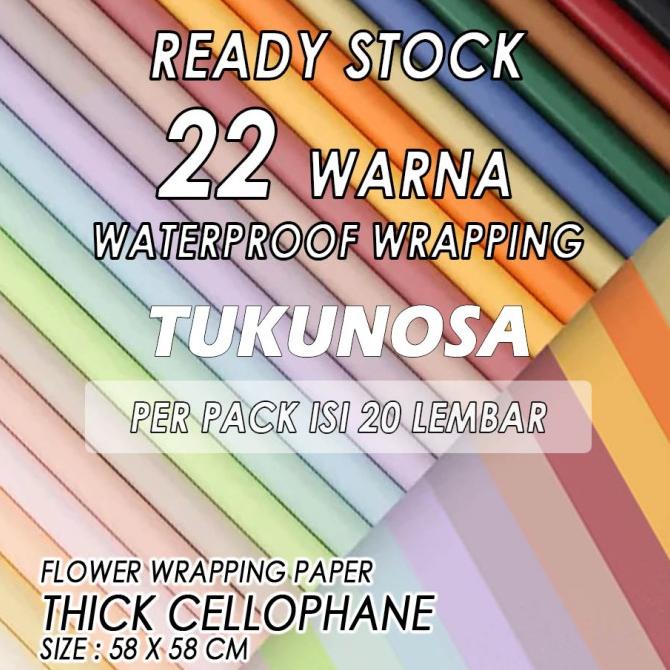 

Sale 6.6 Perpack Flower Wrapping Paper Thick Cellophane Warna Polos Tebal