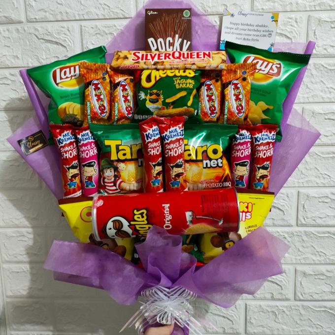 

Sale 6.6 Snack Bouquet Jajan Chiki Micin / Bucket Buket Makanan / Hadiah Wisuda