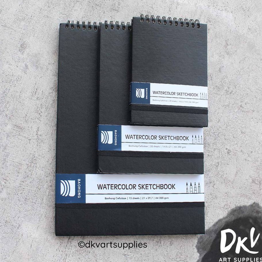 

➚➹✲ Watercolor Sketchbook Baohong Cellulose 300gsm A6 / A5 / A4 Jual