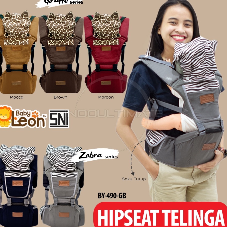 SQVY0311 Jangan Sampai Kehabisan  BABY LEON 5in1 Way Gendongan Hipseat + Penutup Kepala Baby Carrier