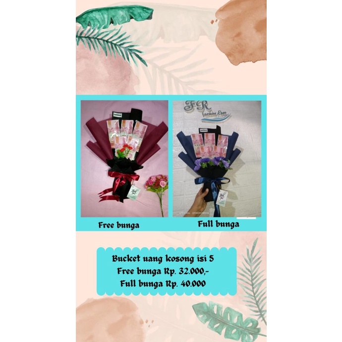 Promo Bucket Uang Kosong 5 Slot Bisa Request Warna Bucket Snack Bucket Bunga
