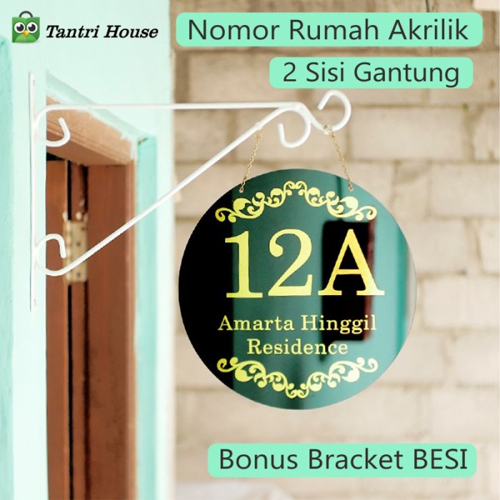 best NEW Nomor Rumah Akrilik Gantung Dua Sisi Papan Nomer Rumah 2 Muka