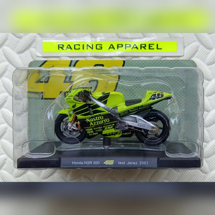 PROMO LEO MODELS 1/18 HONDA NSR 500 VALENTINO ROSSI 46 TEST JEREZ 2001 TERLARIS