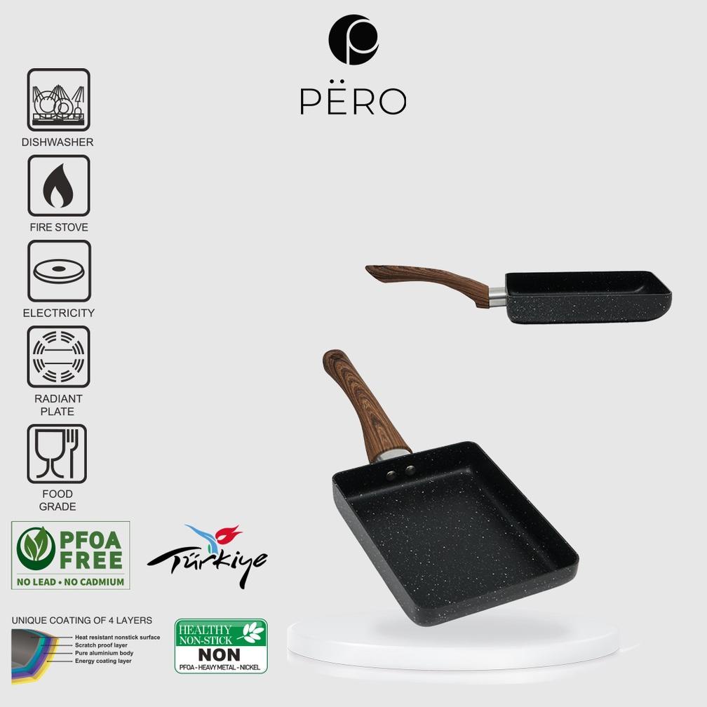 Trending [Gratis Ongkir] Pero Tamagoyaki Square Egg Pan / Panci Wajan Telur Omlet / Panci Wajan Panc