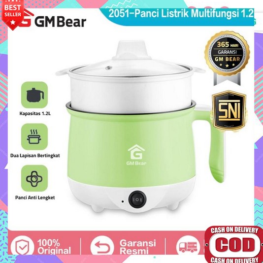 Set Panci Penanak Nasi Mengukus Listrik Kukusan Tutup Kaca Jumbo Anti Lengket Memasak Air Multifungs